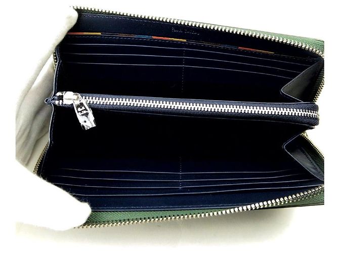 Paul Smith Leather Long Wallet Green - view 4