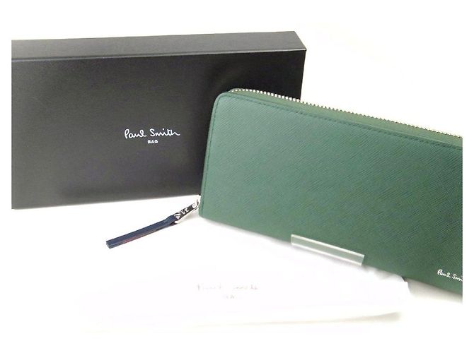 Paul Smith Leather Long Wallet Green - view 6