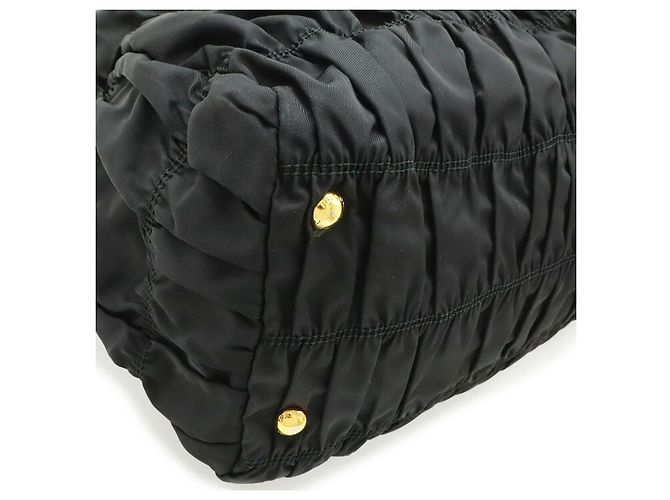 Borsa a spalla 2-Way Gather in Tessuto Prada Nero - vista 3