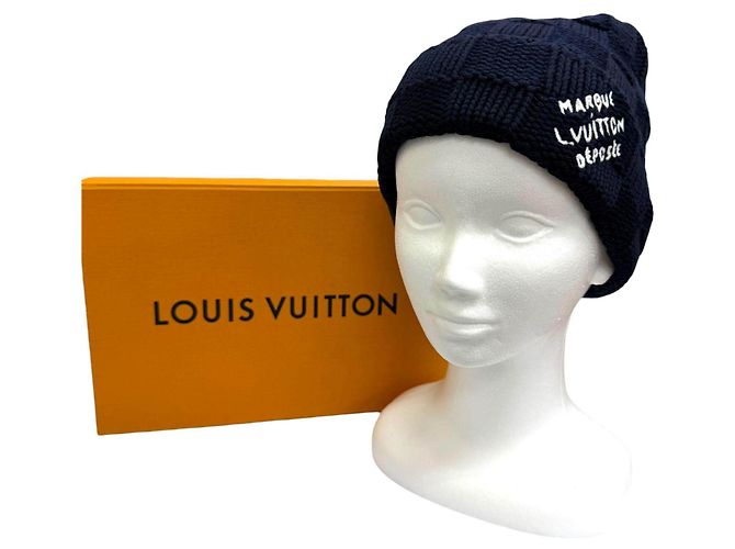 Berretto in lana Damier Louis Vuitton Blu - vista 2