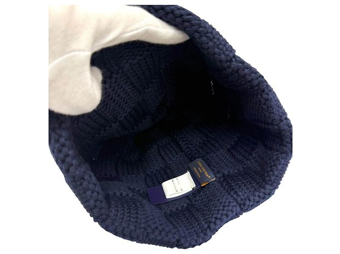 Berretto in lana Damier Louis Vuitton Blu - vista 6