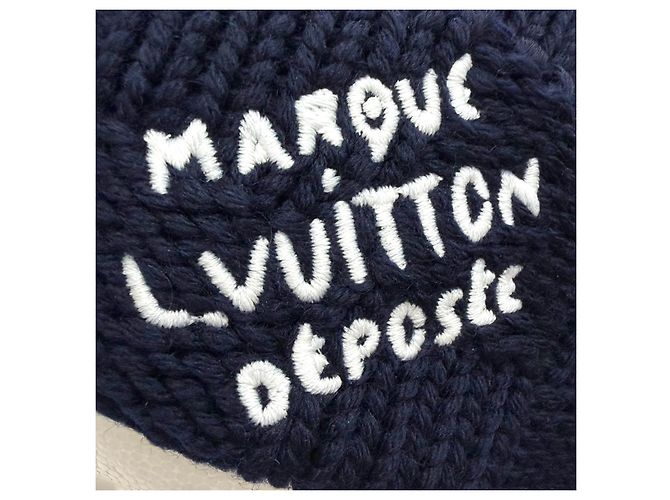 Berretto in lana Damier Louis Vuitton Blu - vista 7