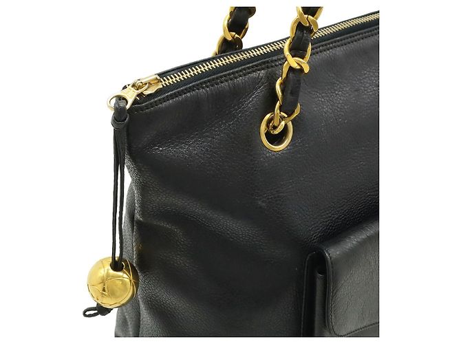 Borsa Tote Chanel Coco Mark Chain Nero - vista 5