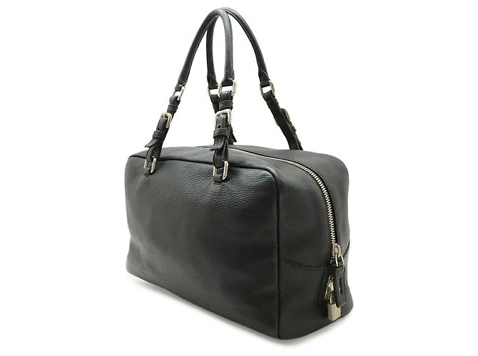 Prada Vitello Dyno Mini Boston Tasche Schwarz - Ansicht 2