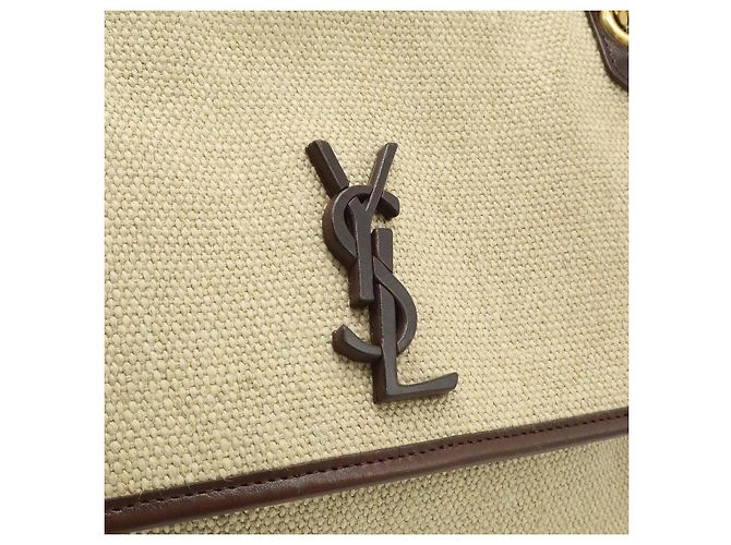Borsa a tracolla con catena Yves Saint Laurent Niki Marrone Beige - vista 9