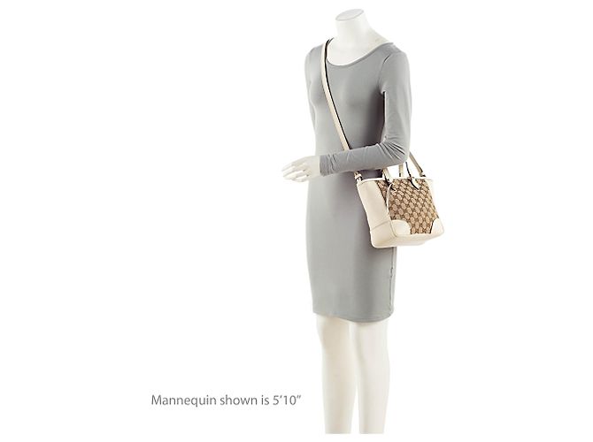 Borsa Tote Gucci GG Canvas Bree Small Marrone Beige - vista 5
