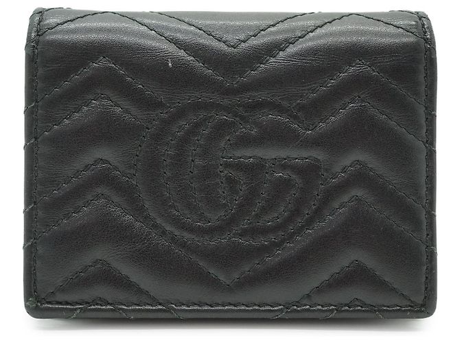 Portafoglio in pelle Gucci Marmont Nero - vista 2