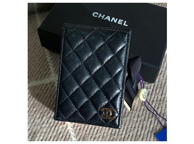 Chanel Classic gestepptes Kartenetui aus Lammleder Schwarz - Ansicht 2