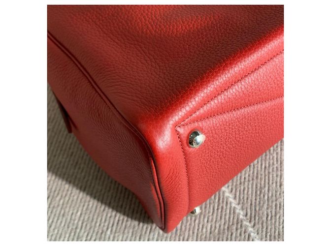 Borsa Hermès Victoria 35 in pelle rossa Rosso - vista 4