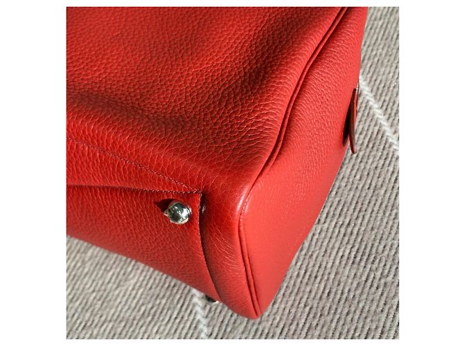 Borsa Hermès Victoria 35 in pelle rossa Rosso - vista 5