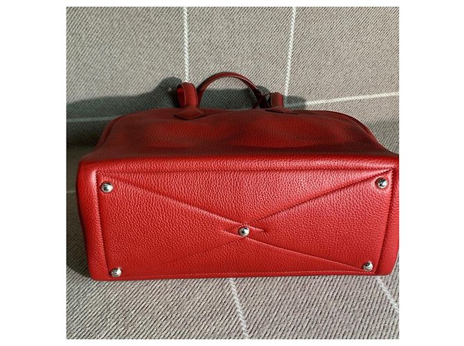 Borsa Hermès Victoria 35 in pelle rossa Rosso - vista 6