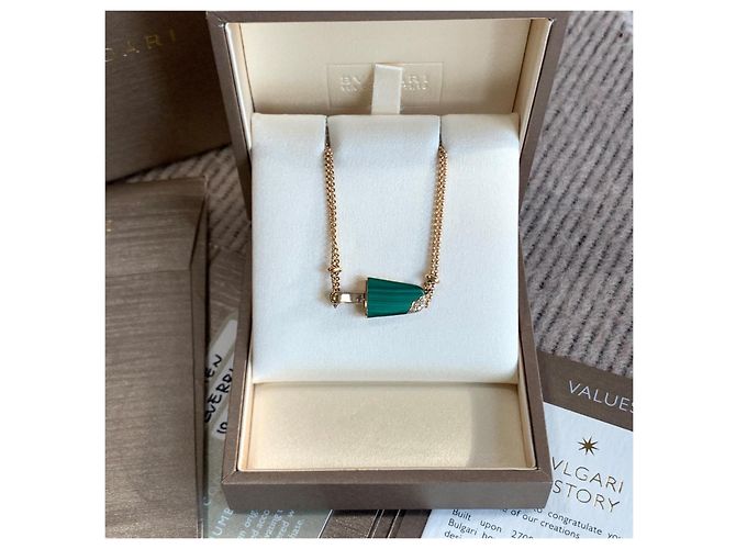 Bracciale Bulgari Gelati in oro rosa 18k malachite e diamanti - vista 2