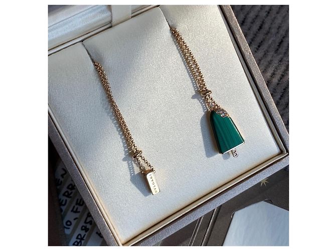Bracciale Bulgari Gelati in oro rosa 18k malachite e diamanti - vista 3
