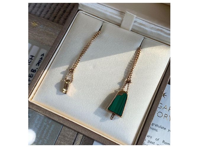 Bracciale Bulgari Gelati in oro rosa 18k malachite e diamanti - vista 5