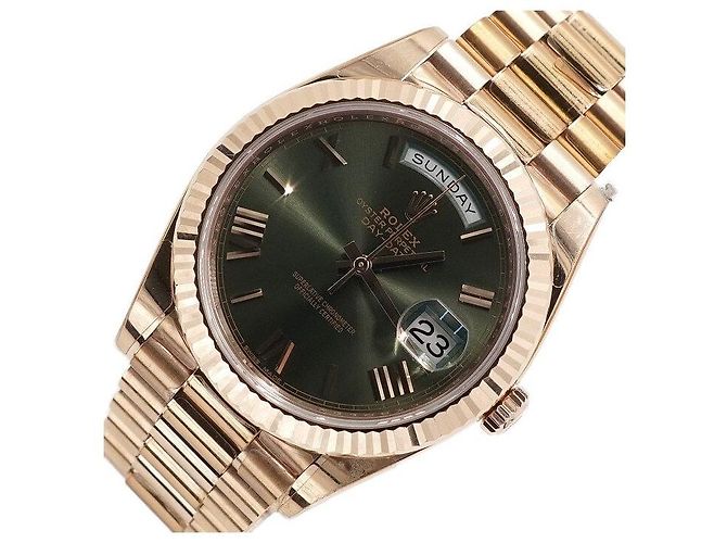Rolex Orologio da uomo Day-Date Olive Green Everose Gold Verde - vista 2