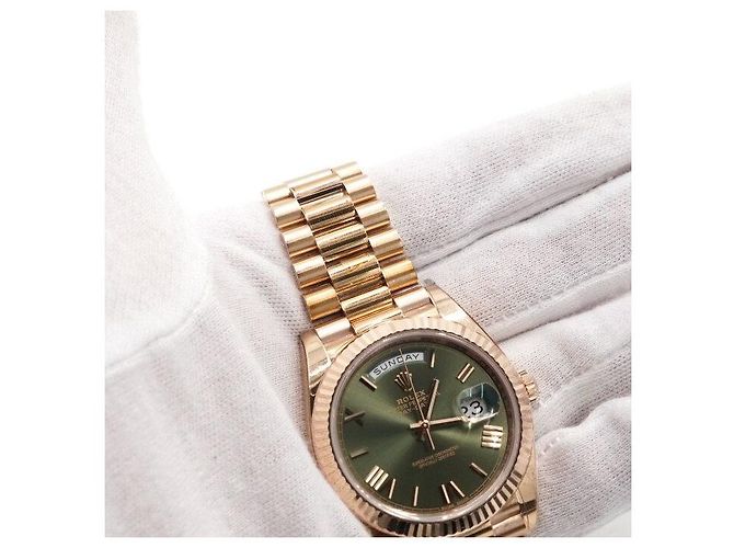 Rolex Orologio da uomo Day-Date Olive Green Everose Gold Verde - vista 6