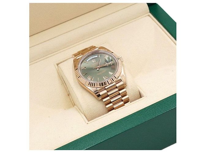 Rolex Orologio da uomo Day-Date Olive Green Everose Gold Verde - vista 7