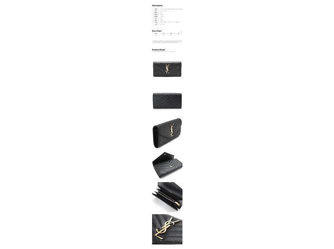 Saint Laurent Monogram Gold Matelassé Long Wallet Black Schwarz - Ansicht 2