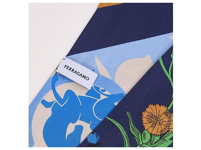 Sciarpa Salvatore Ferragamo Pegasus Blu Navy - vista 4