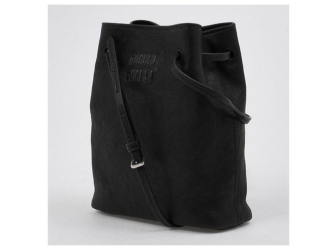 Miu Miu Borsa a tracolla in pelle nappa da donna AEFX Nero - vista 2