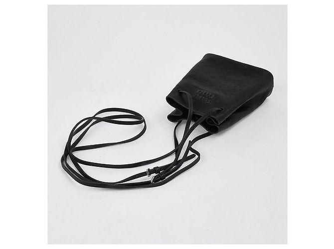 Miu Miu Borsa a tracolla in pelle nappa da donna AEFX Nero - vista 4