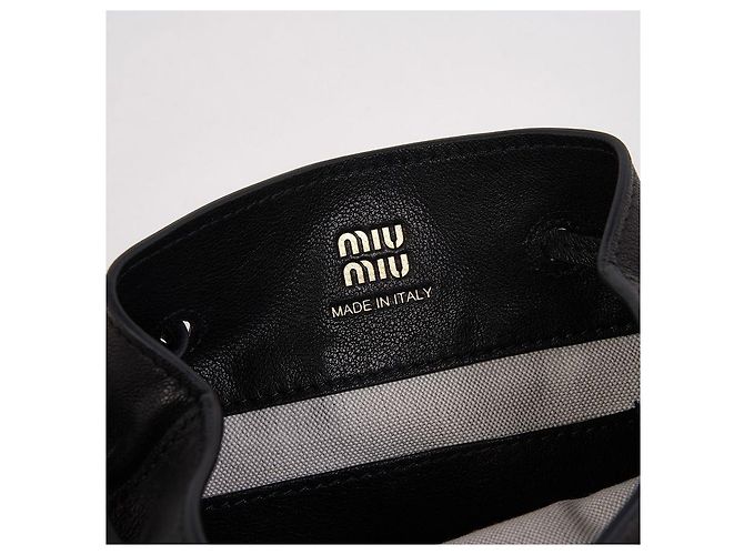 Miu Miu Borsa a tracolla in pelle nappa da donna AEFX Nero - vista 7