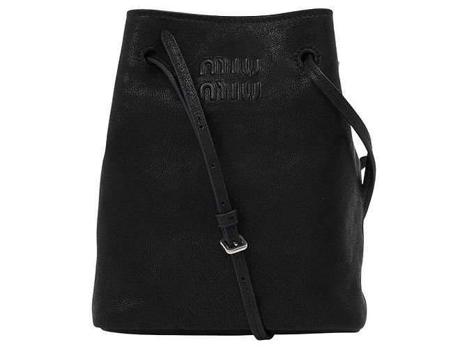 Miu Miu Borsa a tracolla in pelle nappa da donna AEFX Nero - vista 9