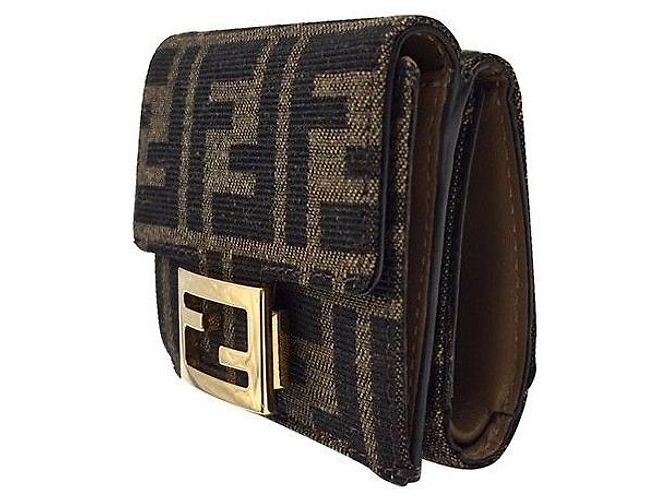 Fendi Trifold-Geldbeutel aus Stoff Braun - Ansicht 2