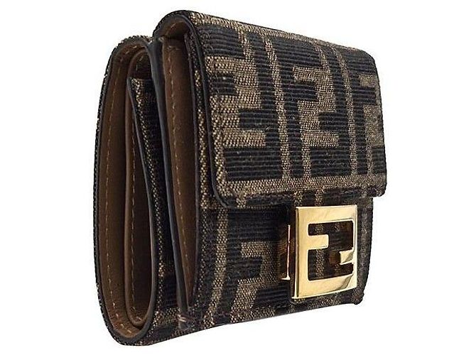 Fendi Trifold-Geldbeutel aus Stoff Braun - Ansicht 3