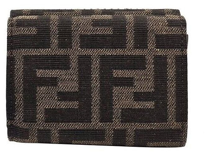 Fendi Trifold-Geldbeutel aus Stoff Braun - Ansicht 4