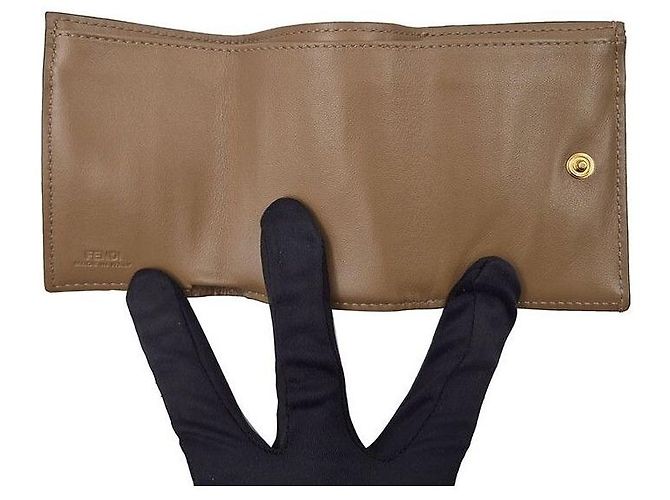 Fendi Trifold-Geldbeutel aus Stoff Braun - Ansicht 5