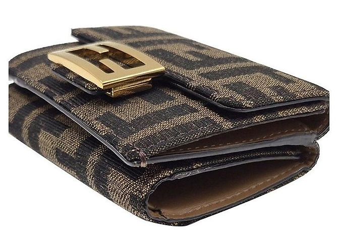 Fendi Trifold-Geldbeutel aus Stoff Braun - Ansicht 6