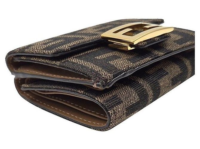 Fendi Trifold-Geldbeutel aus Stoff Braun - Ansicht 7