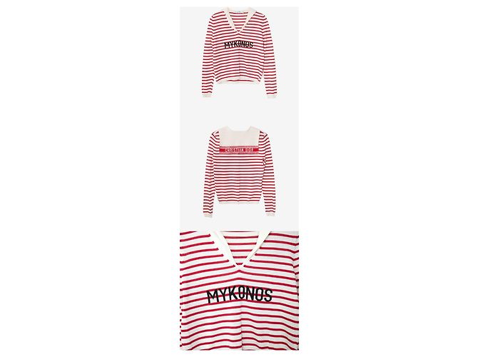 Dior Marineer MYKNOS Strickpullover Rot und Weiß, ungetragen - Ansicht 2
