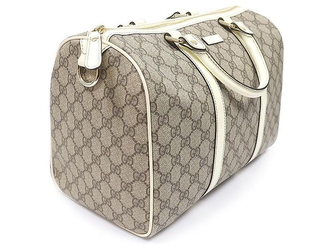 Gucci Bolso Boston Joy Medium de PVC blanco charol con logo GG Castaño - vista 3