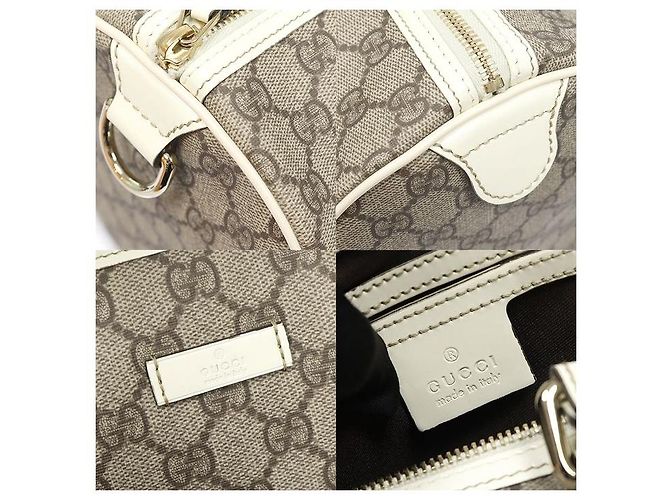 Gucci Bolso Boston Joy Medium de PVC blanco charol con logo GG Castaño - vista 7