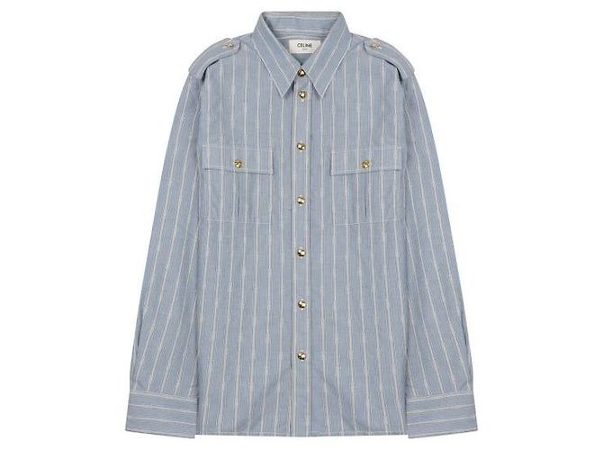 Camicia Céline REPORTER Blu - vista 3