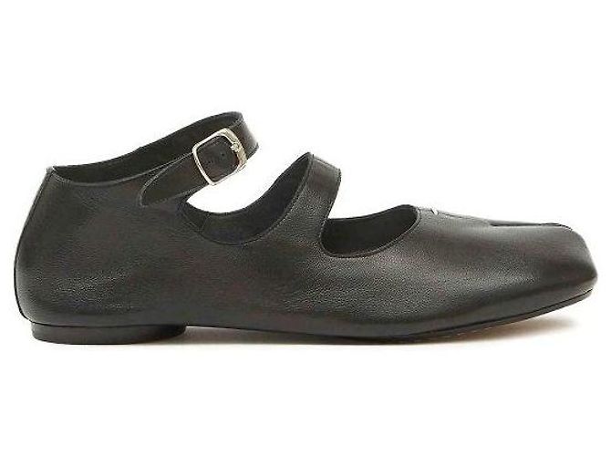 Maison Martin Margiela Ballerine Tabi in pelle Nero - vista 3