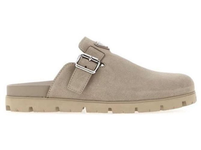 Mule Prada in camoscio beige Marrone - vista 3
