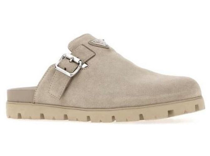 Mule Prada in camoscio beige Marrone - vista 4