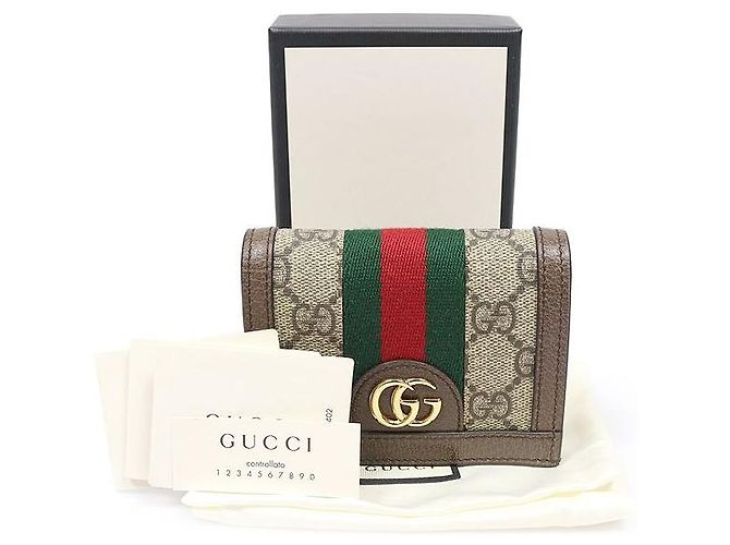 Gucci Tarjetero Ophidia GG Supreme Canvas Castaño - vista 2