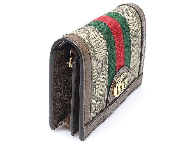 Gucci Tarjetero Ophidia GG Supreme Canvas Castaño - vista 3