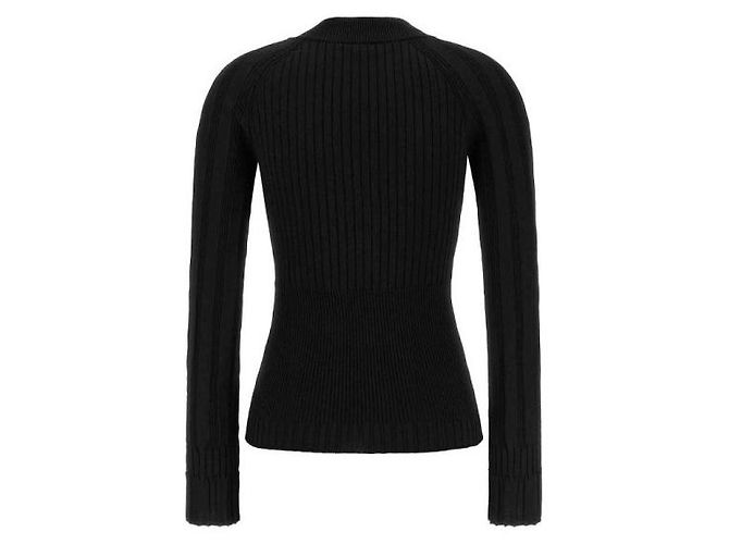Balmain Leichter Strick-Cardigan mit V-Ausschnitt und Knöpfen Schwarz - Ansicht 4