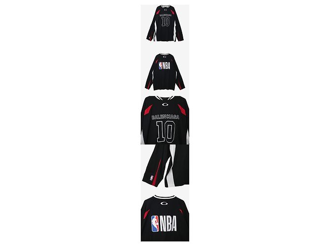 Balenciaga Neues NBA Oversized Long Sleeve T-Shirt Größe Rot - Ansicht 2