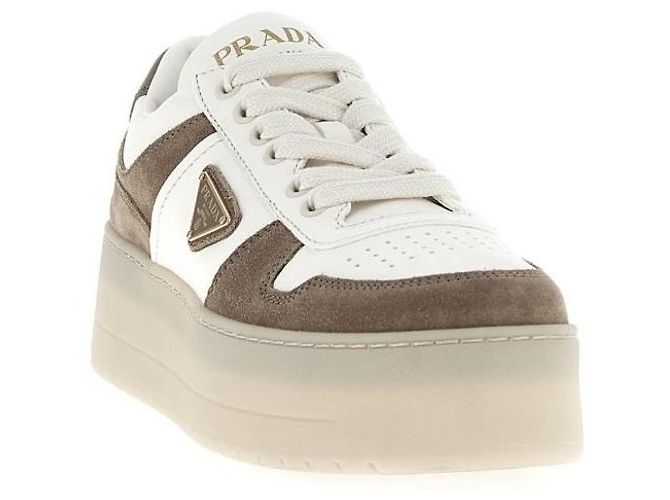 Prada Downtown Bold Leder-Sneaker Braun - Ansicht 4