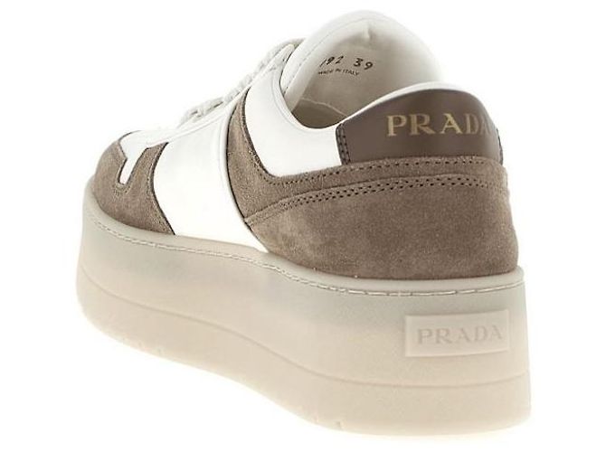 Prada Downtown Bold Leder-Sneaker Braun - Ansicht 5