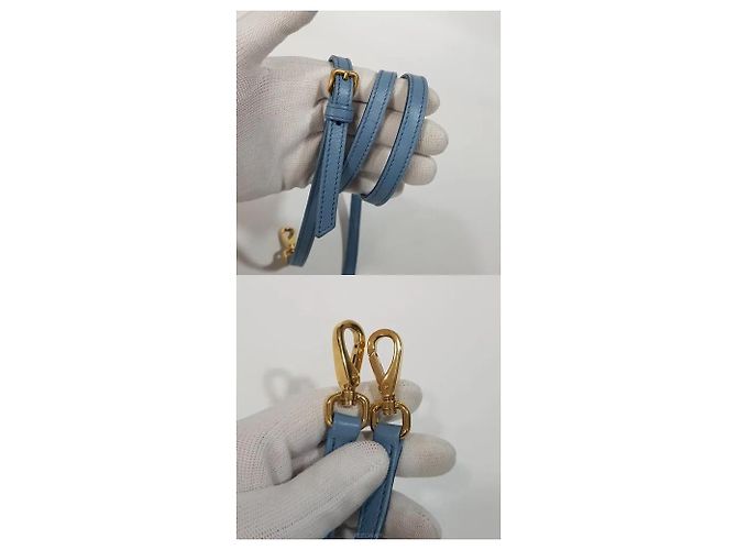 Borsa a secchiello Miu Miu Matelassé blu in pelle - vista 5