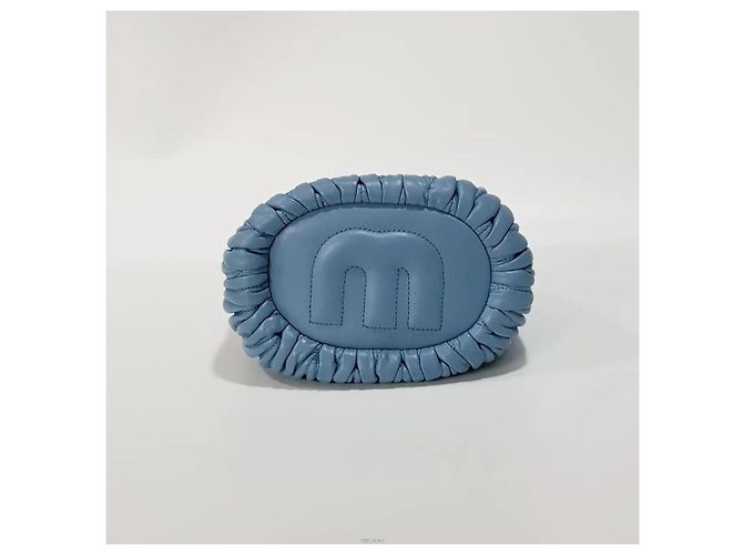 Borsa a secchiello Miu Miu Matelassé blu in pelle - vista 6