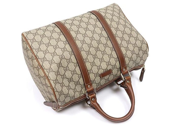 Gucci Borsa Boston Media Tote Pelle Marrone Logo GG - vista 4