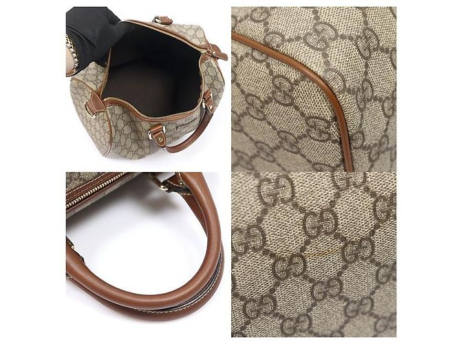 Gucci Borsa Boston Media Tote Pelle Marrone Logo GG - vista 6